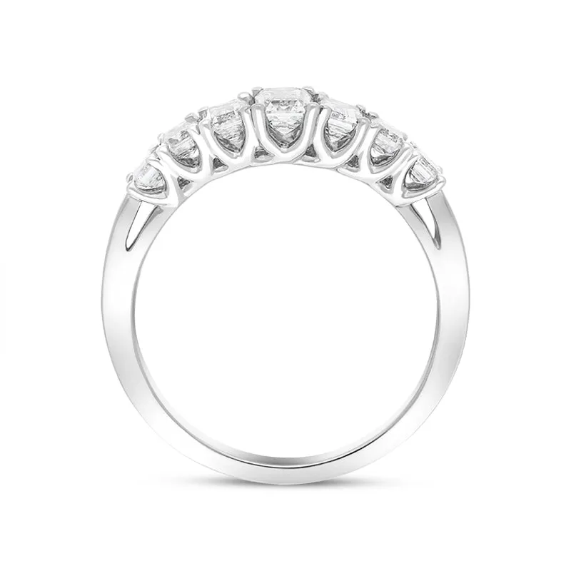 Platinum 1.16ct Diamond Emerald Cut Graduated Half Eternity Ring sold by Jura Watches product image thumbnail 2
