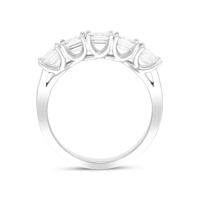 Platinum 1.28ct Diamond Emerald Cut Half Eternity Ring sold by Jura Watches product image thumbnail 3