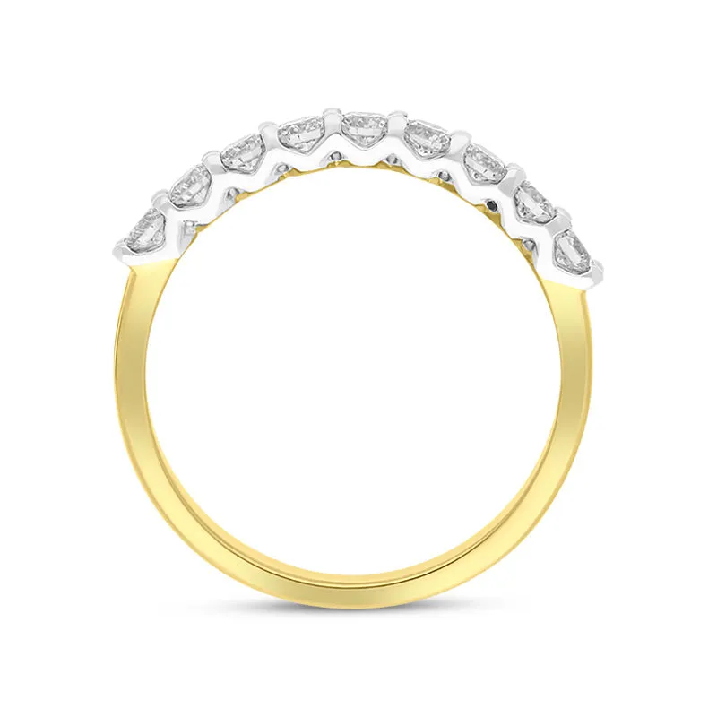 18ct Yellow Gold 0.50ct Diamond Nine Stone Half Eternity Ring sold by Jura Watches product image thumbnail 2
