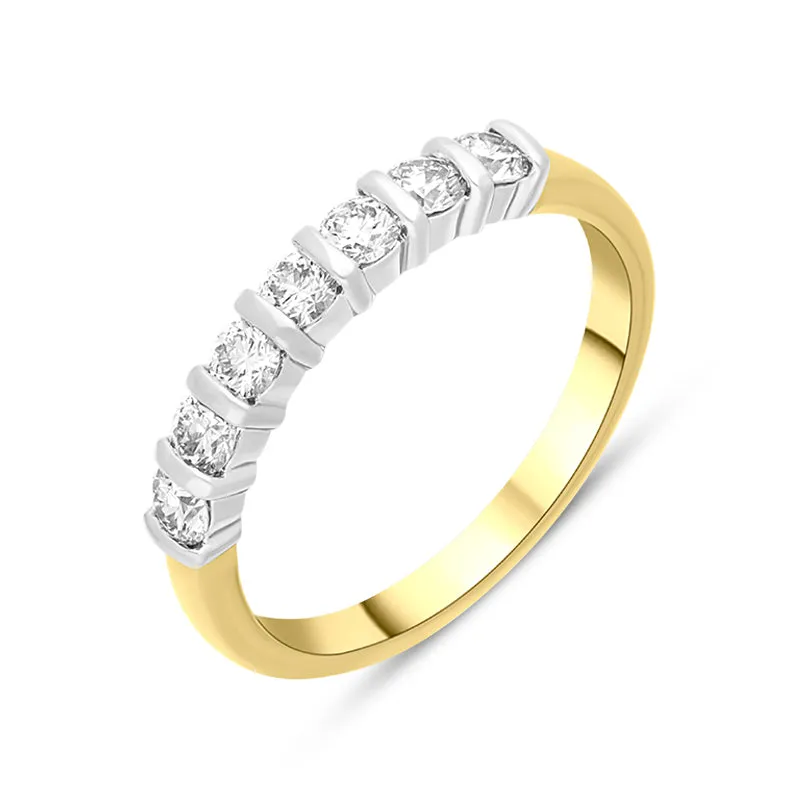 18ct Yellow Gold 0.50ct Diamond Seven Stone Half Eternity Ring sold by Jura Watches