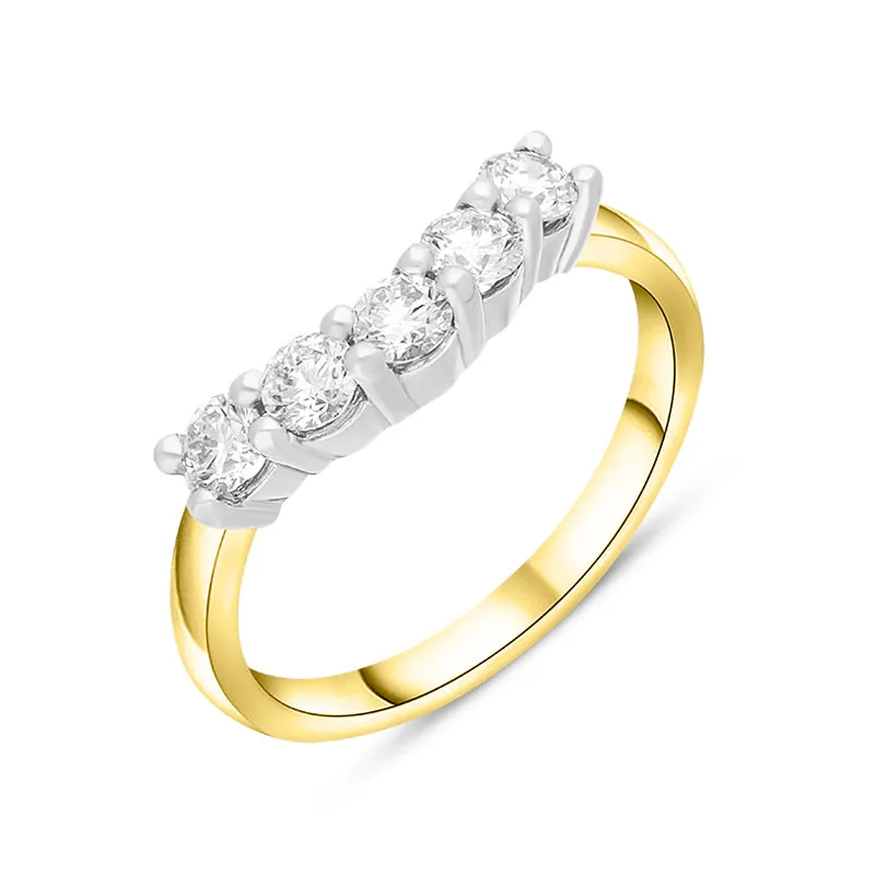 18ct Yellow Gold 0.55ct Diamond U Shape Half Eternity Ring sold by Jura Watches