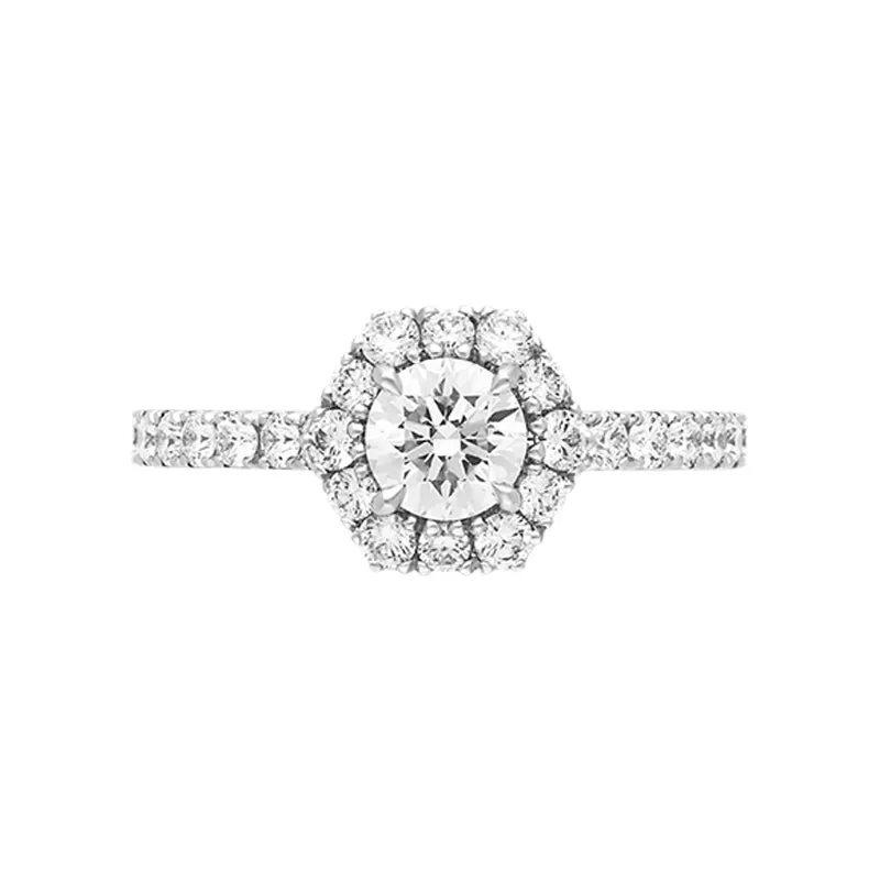 Platinum 1.10ct Diamond Shoulder Set Hexagonal Cluster Ring sold by Jura Watches product image thumbnail 2