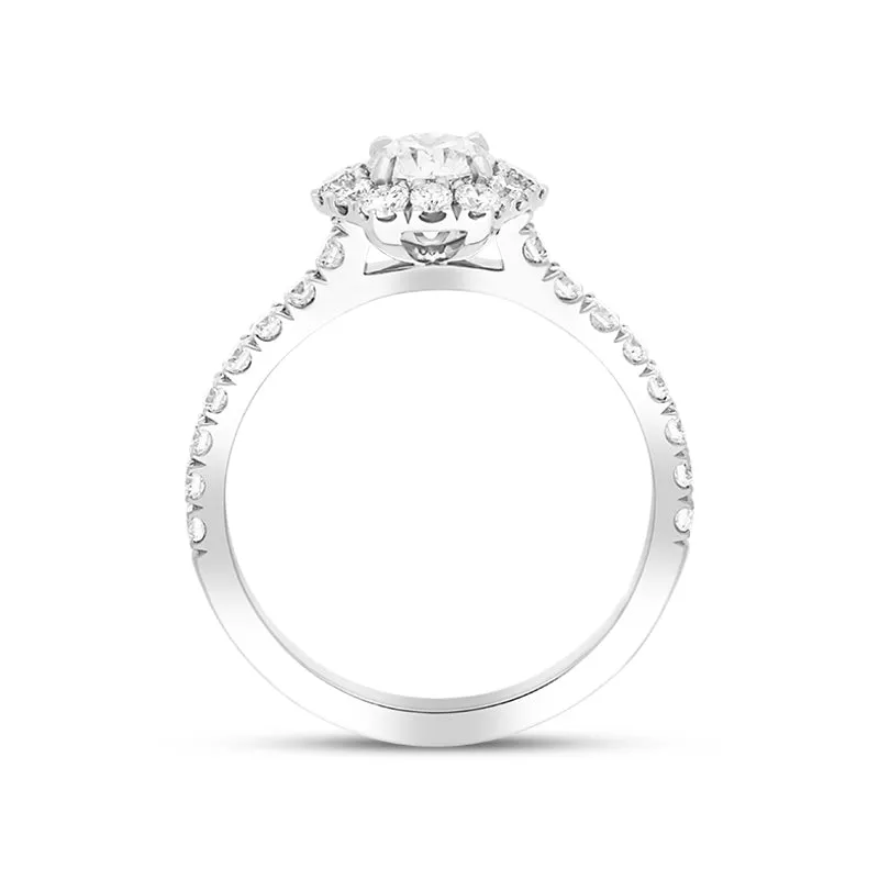Platinum 1.10ct Diamond Shoulder Set Hexagonal Cluster Ring sold by Jura Watches product image thumbnail 3