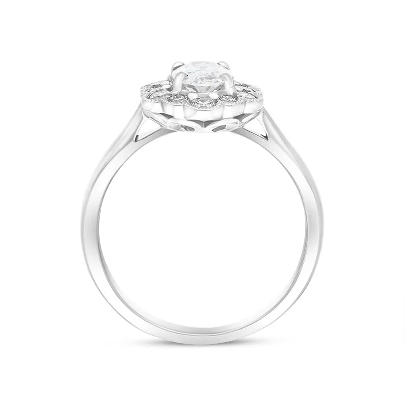 Platinum 1.00ct Diamond Oval Cluster Ring sold by Jura Watches product image thumbnail 3