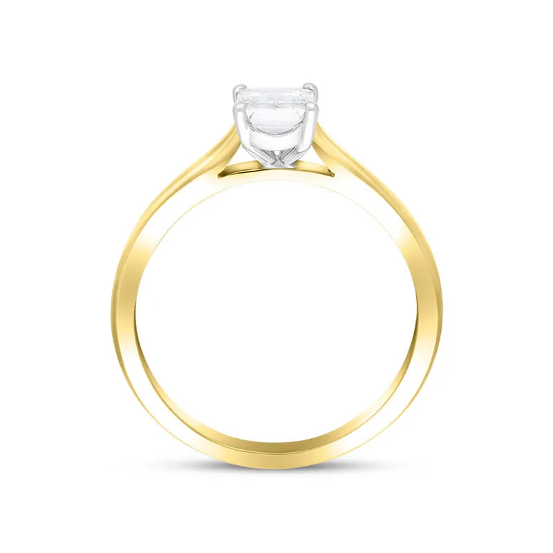18ct Yellow Gold 1.00ct Diamond Emerald Cut Solitaire Ring sold by Jura Watches product image thumbnail 3