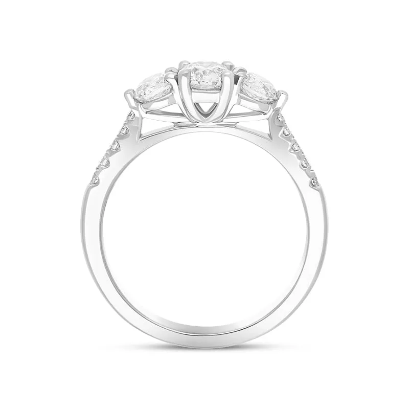 Platinum 0.85ct Diamond Shoulder Set Three Stone Ring sold by Jura Watches product image thumbnail 3
