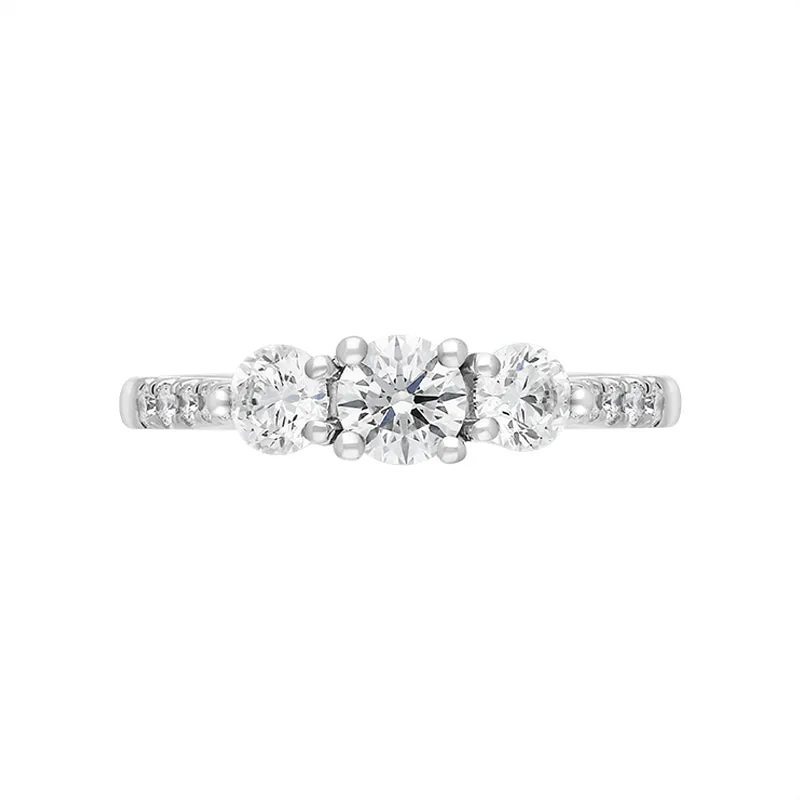 Platinum 0.85ct Diamond Shoulder Set Three Stone Ring sold by Jura Watches product image thumbnail 2