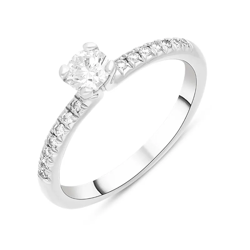 Platinum 0.33ct Diamond Shoulder Set Solitaire Ring sold by Jura Watches
