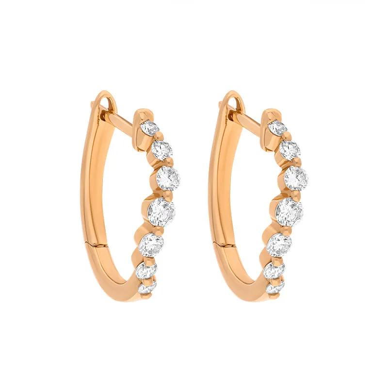 18ct Rose Gold Diamond 0.32ct Claw Set Hoop Earrings sold by Jura Watches product image thumbnail 4