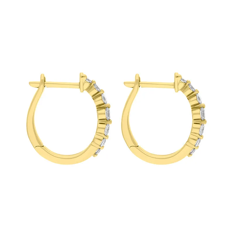 18ct Yellow Gold Diamond 0.32ct Claw Set Hoop Earrings sold by Jura Watches product image thumbnail 4