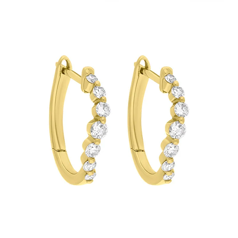 18ct Yellow Gold Diamond 0.32ct Claw Set Hoop Earrings sold by Jura Watches product image thumbnail 2