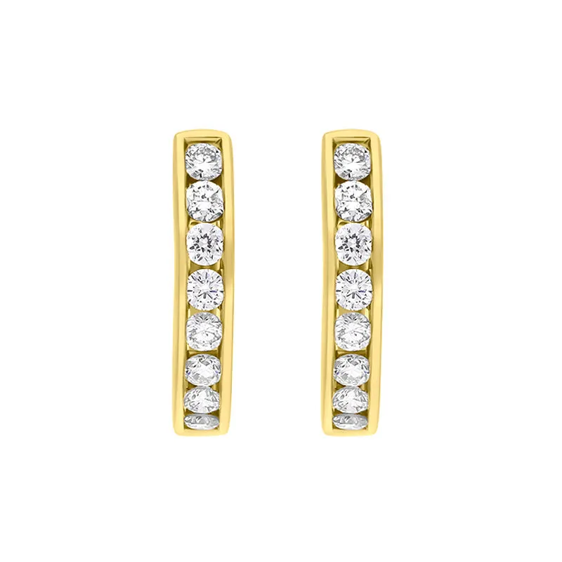 18ct Yellow Gold Diamond 0.24ct Channel Set Hoop Earrings sold by Jura Watches product image thumbnail 3