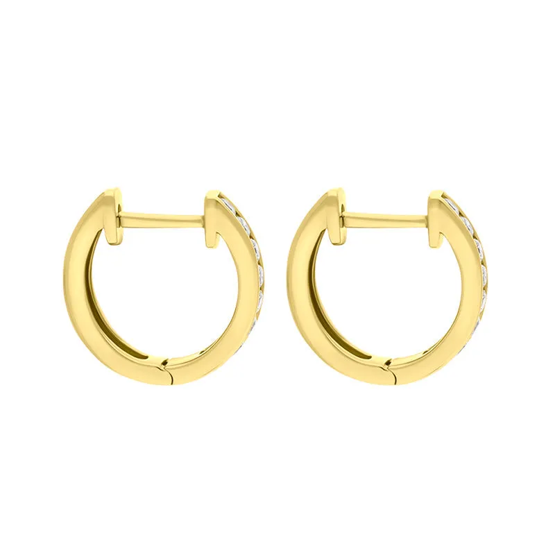 18ct Yellow Gold Diamond 0.24ct Channel Set Hoop Earrings sold by Jura Watches product image thumbnail 4