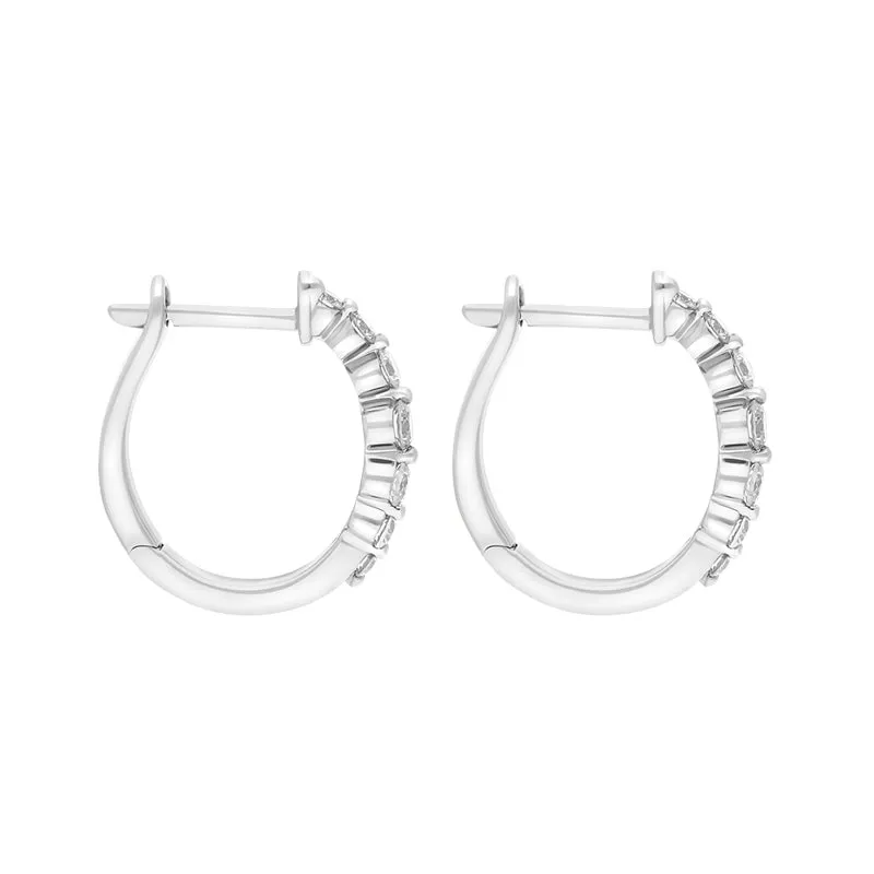 18ct White Gold Diamond 0.32ct Claw Set Hoop Earrings sold by Jura Watches product image thumbnail 4