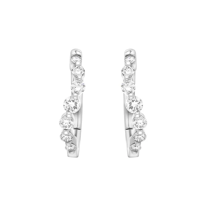 18ct White Gold Diamond 0.32ct Claw Set Hoop Earrings sold by Jura Watches product image thumbnail 3