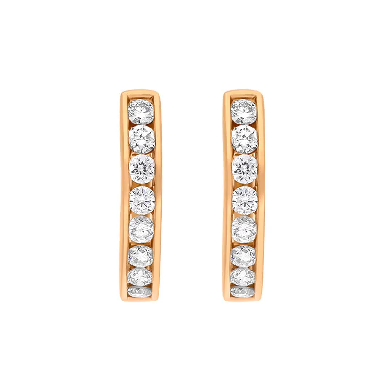 18ct Rose Gold Diamond 0.25ct Channel Set Hoop Earrings sold by Jura Watches product image thumbnail 3