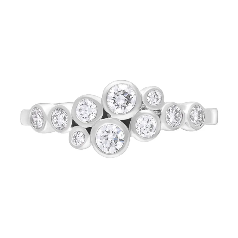 18ct White Gold 0.51ct Diamond Cluster Bubble Ring sold by Jura Watches product image thumbnail 2