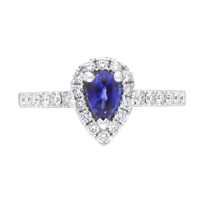 18ct White Gold Sapphire Diamond Pear Cut Cluster Ring sold by Jura Watches product image thumbnail 2