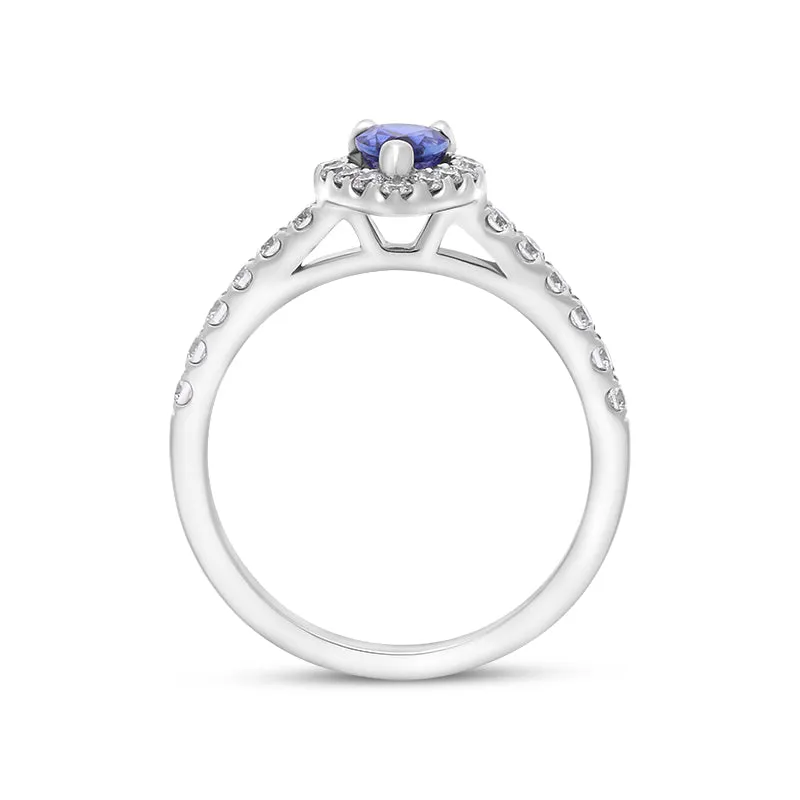 18ct White Gold Sapphire Diamond Pear Cut Cluster Ring sold by Jura Watches product image thumbnail 3
