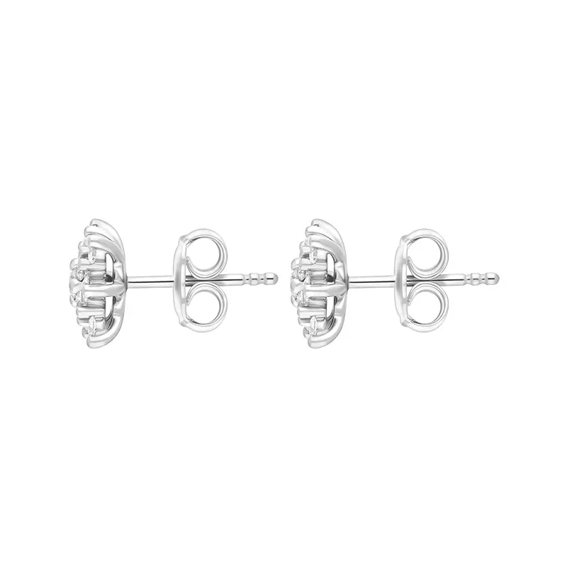 18ct White Gold 0.68ct Diamond Star Cluster Earrings sold by Jura Watches product image thumbnail 2