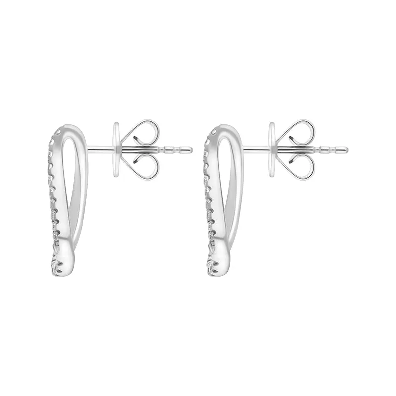 18ct White Gold 0.30ct Diamond Open Bell Shaped Earrings sold by Jura Watches product image thumbnail 2