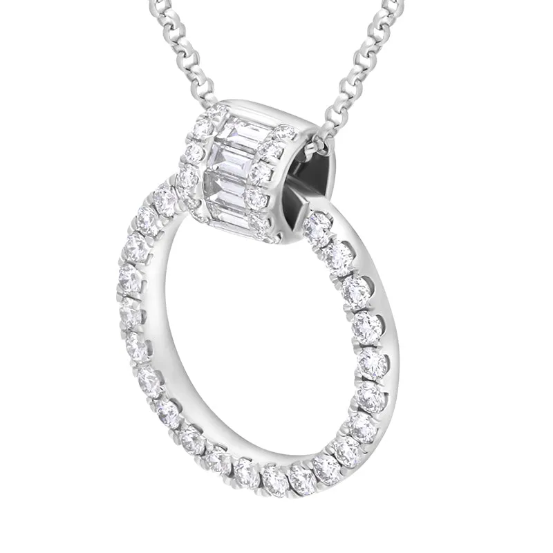 18ct White Gold 0.47ct Diamond Circle Pendant Necklace sold by Jura Watches product image thumbnail 2