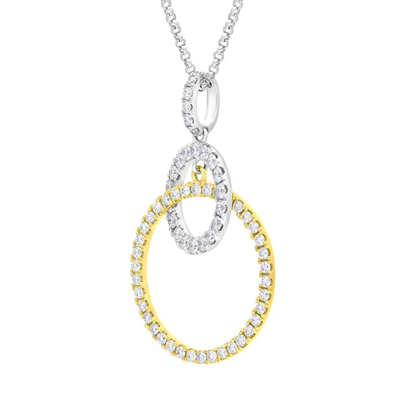 18ct White Yellow Gold 0.63ct Diamond Intertwined Circle Pendant sold by Jura Watches product image thumbnail 2