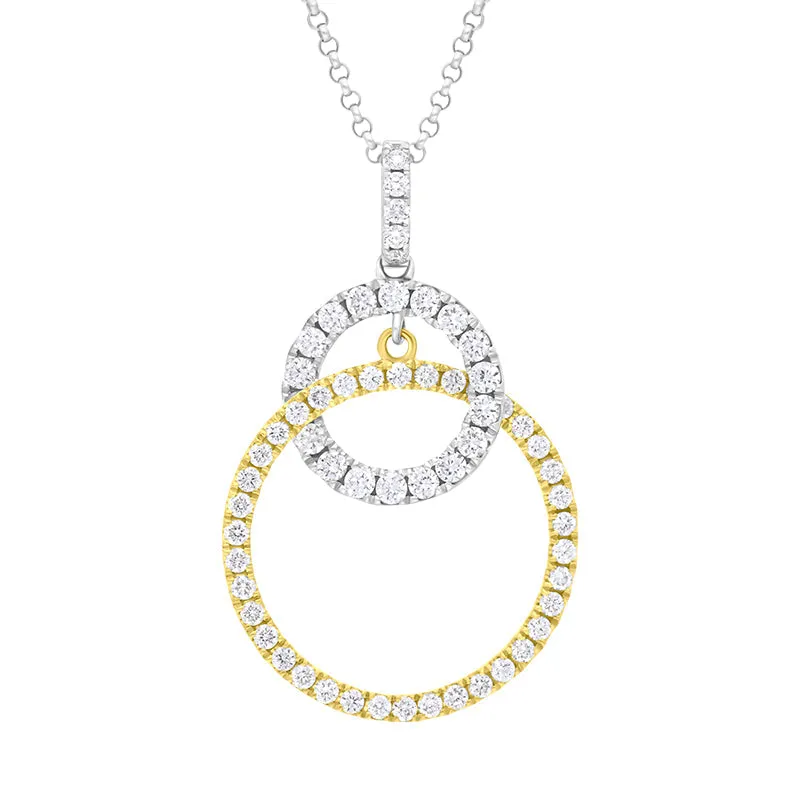 18ct White Yellow Gold 0.63ct Diamond Intertwined Circle Pendant sold by Jura Watches