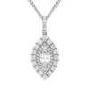 18ct White Gold Diamond Marquise Cut Two Row Cluster Pendant Necklace sold by Jura Watches
