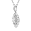 18ct White Gold Diamond Marquise Cut Two Row Cluster Pendant Necklace sold by Jura Watches