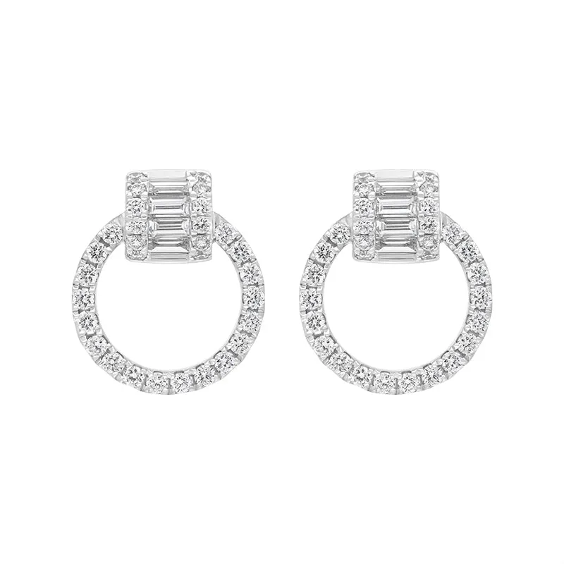18ct White Gold 0.59ct Diamond Circle Earrings sold by Jura Watches