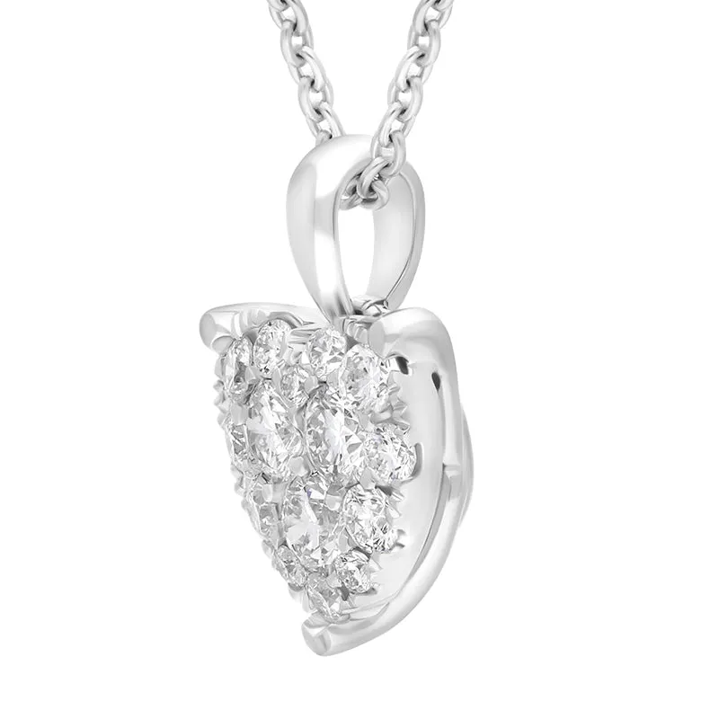 18ct White Gold 0.36ct Diamond Cluster Heart Pendant sold by Jura Watches product image thumbnail 2