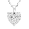 18ct White Gold 0.36ct Diamond Cluster Heart Pendant sold by Jura Watches