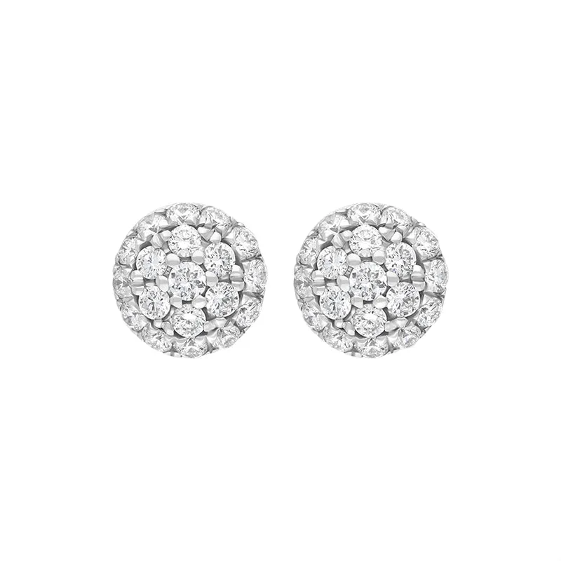 18ct White Gold 0.20ct Diamond Round Cluster Stud Earrings sold by Jura Watches