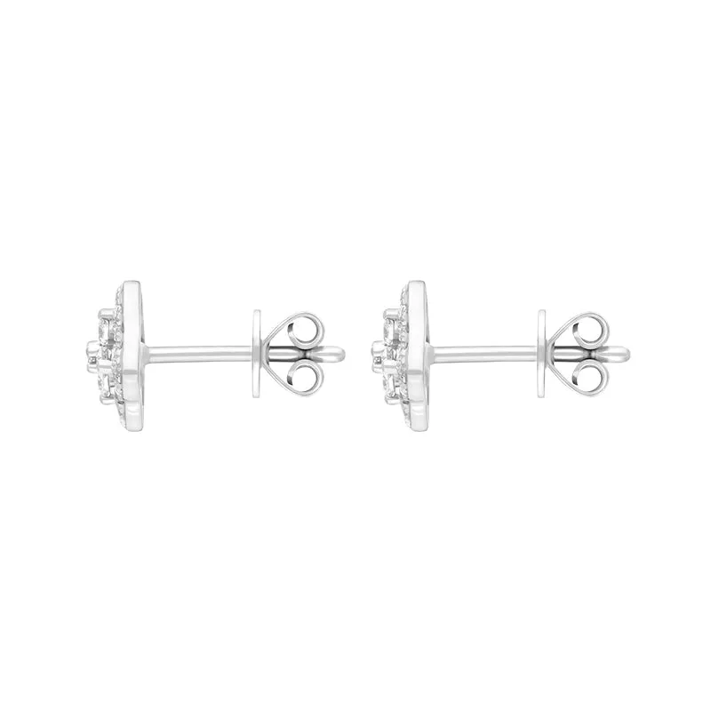 18ct White Gold 0.33ct Diamond Square Cluster Stud Earrings sold by Jura Watches product image thumbnail 2