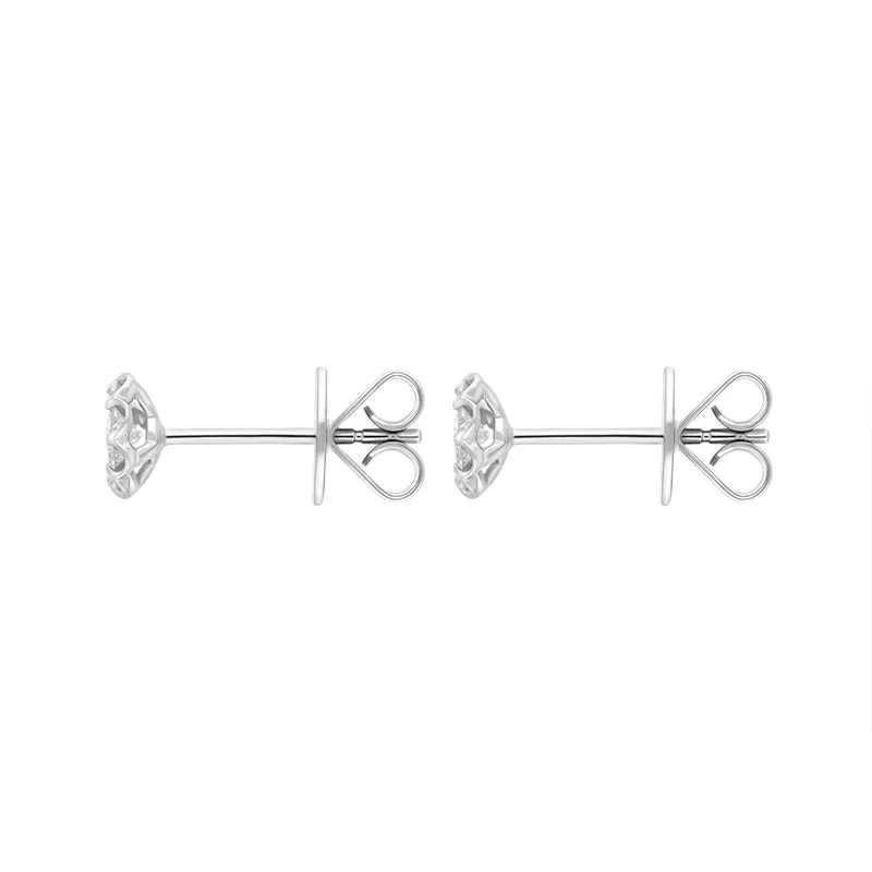 18ct White Gold 0.39ct Diamond Cluster Scallop Edge Stud Earrings sold by Jura Watches product image thumbnail 2