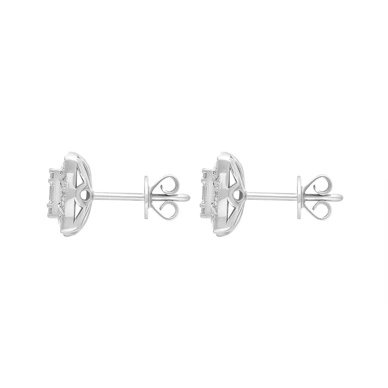 18ct White Gold 0.58ct Diamond Cluster Stud Earrings sold by Jura Watches product image thumbnail 2