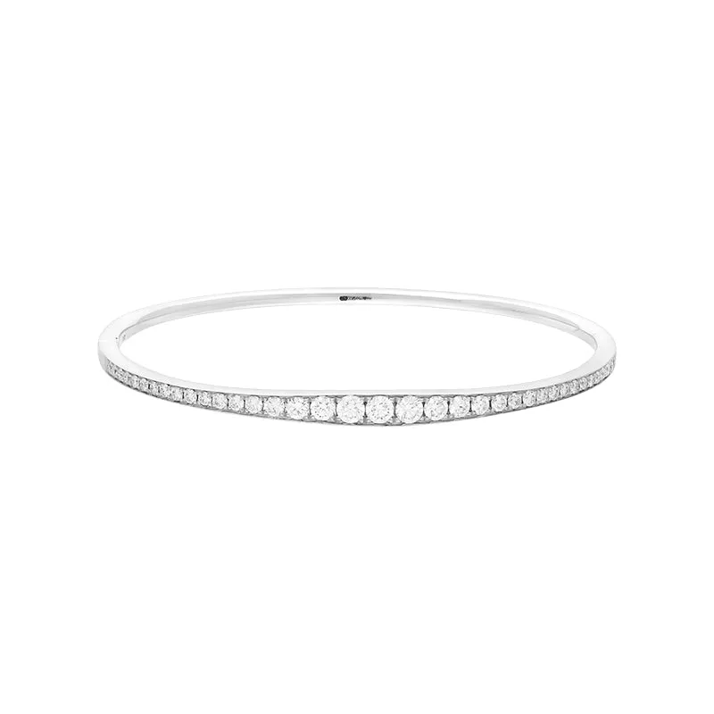 18ct White Gold 1.46ct Diamond Graduated Hinged Bangle sold by Jura Watches product image thumbnail 2