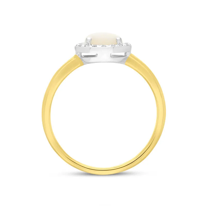 18ct Yellow Gold Opal Diamond Pear Cut Cluster Ring sold by Jura Watches product image thumbnail 2