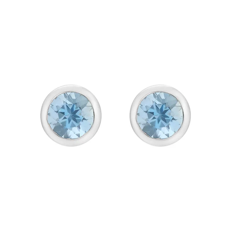 18ct White Gold Aquamarine Stud Earrings sold by Jura Watches