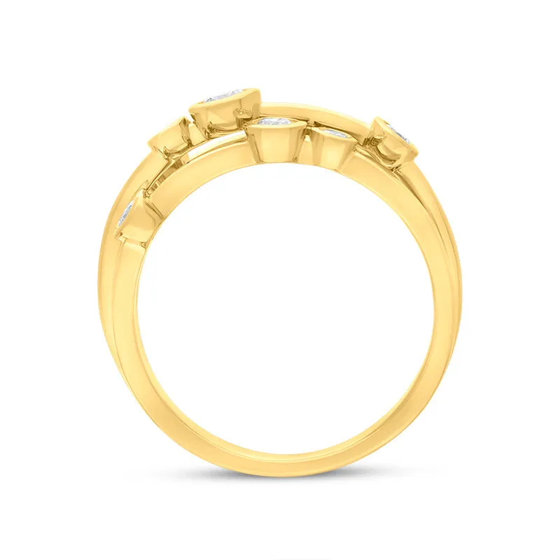 18ct Yellow Gold 0.54ct Diamond Three Row Bubble Ring sold by Jura Watches product image thumbnail 2