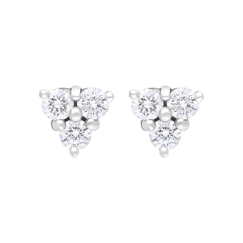 18ct White Gold Diamond Stud Earrings sold by Jura Watches
