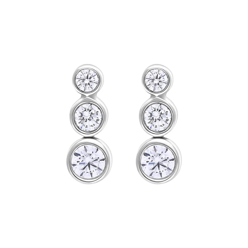 18ct White Gold 0.42ct Diamond Graduated Trilogy Earrings sold by Jura Watches