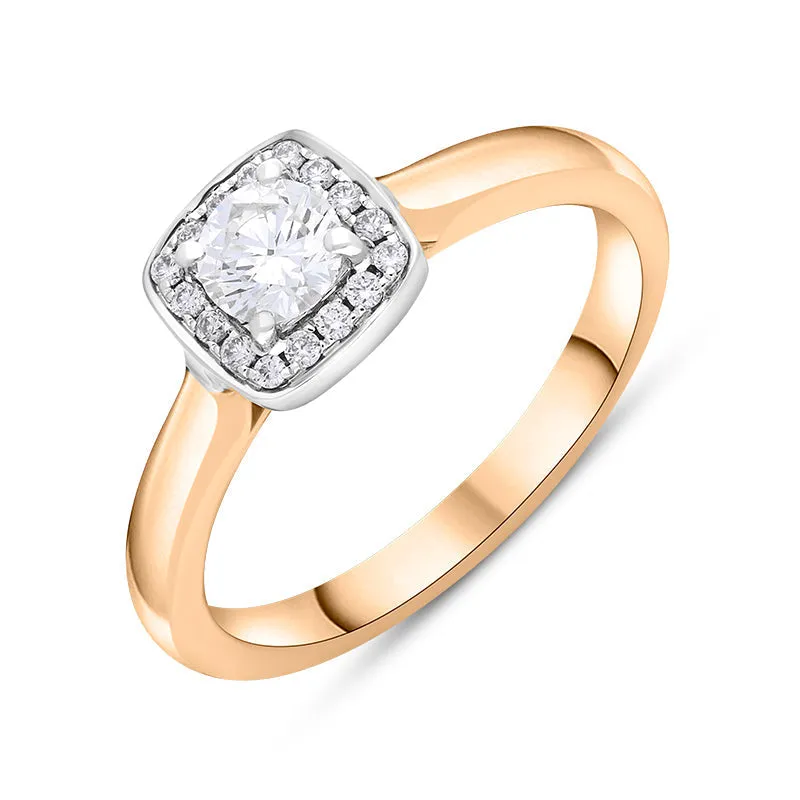 18ct Rose Gold Diamond Cushion Shape Pave Set Cluster Ring sold by Jura Watches