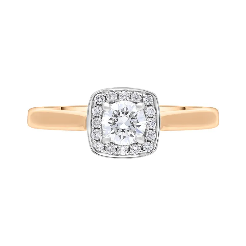 18ct Rose Gold Diamond Cushion Shape Pave Set Cluster Ring sold by Jura Watches product image thumbnail 2