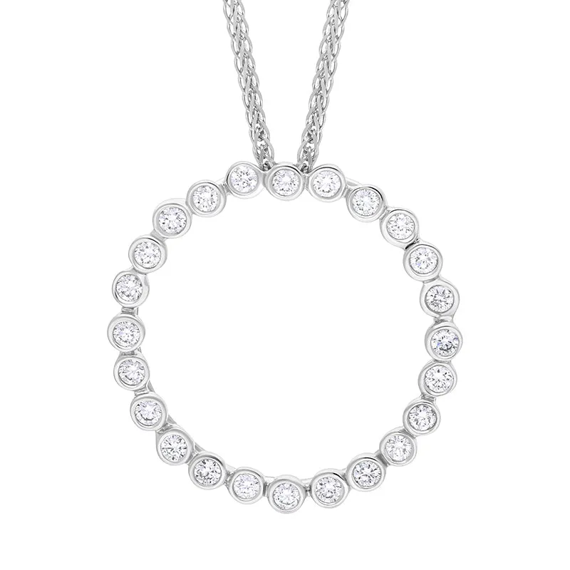 18ct White Gold 0.34ct Diamond Circle Pendant sold by Jura Watches