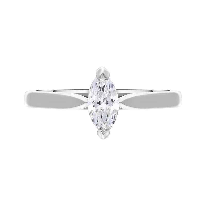 Platinum 0.40ct Diamond GIA Certified Marquise Cut Solitaire Ring sold by Jura Watches product image thumbnail 2