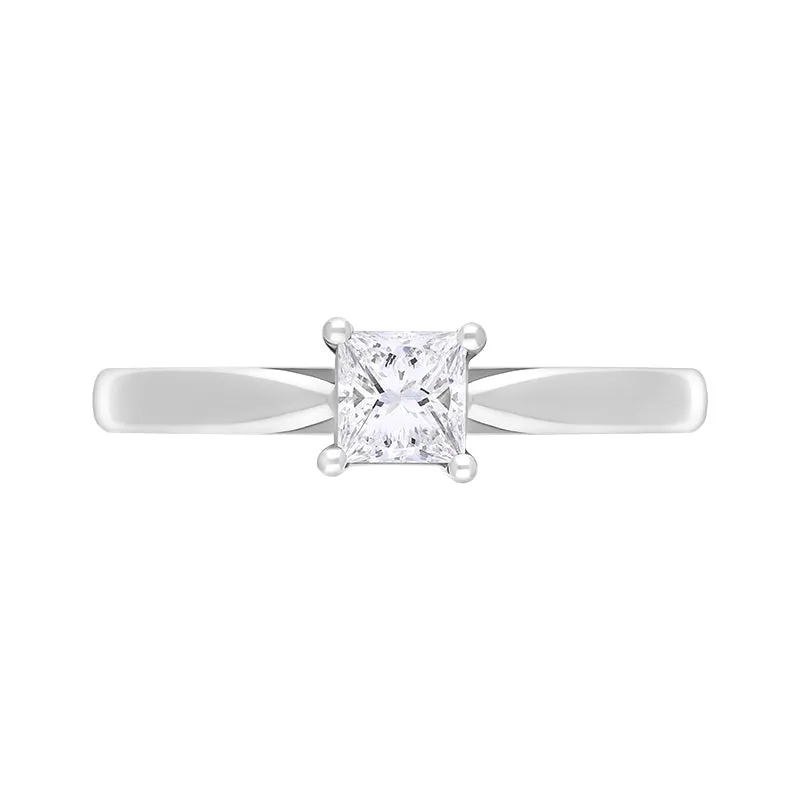 Platinum 0.40ct Diamond GIA Certified Princess Cut Solitaire Ring sold by Jura Watches product image thumbnail 3
