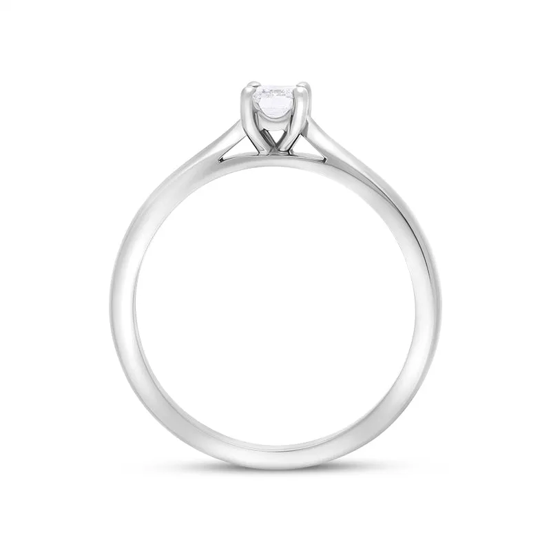 Platinum 0.32ct Diamond GIA Certified Emerald Cut Solitaire Ring sold by Jura Watches product image thumbnail 3