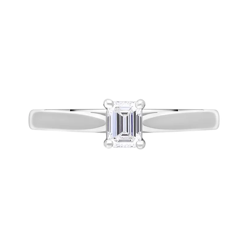 Platinum 0.32ct Diamond GIA Certified Emerald Cut Solitaire Ring sold by Jura Watches product image thumbnail 2